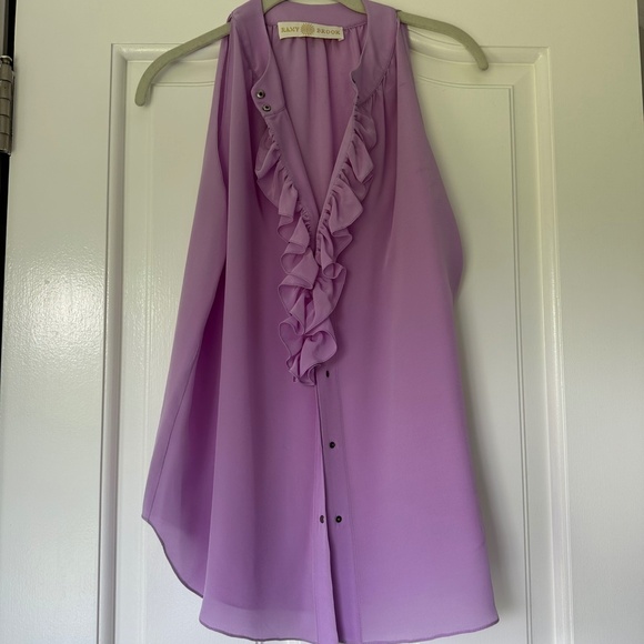 Lavender Ramy Brooke Ruffle Blouse - Picture 1 of 5